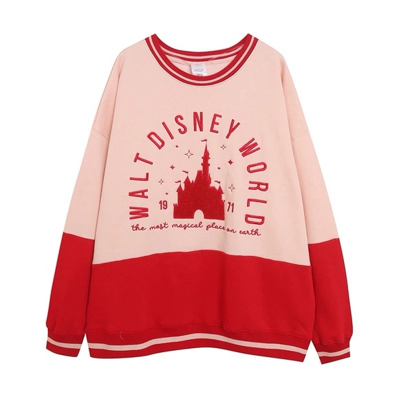 Disney Red and Cream Crew Neck Sweater - Picture 1 of 7
